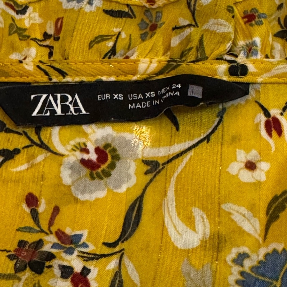 Zara Yellow Floral Ruffle Dress - Picture 6 of 6